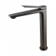 Rumia Bathroom Brushed Gunmetal Grey Tall Basin Mixer Tap Solid Brass Vanity Tap